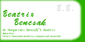 beatrix bencsak business card